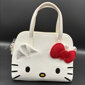Loungefly loves Hello Kitty with Red Bow Mini Satchel with Polka Dot Lining